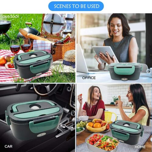 Electric Lunch Box - 12V/220V Portable Food Warmer and Heater for Car and Home