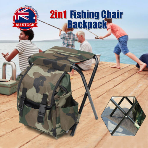 2-in-1 Folding Fishing Chair and Backpack - Wear-Resistant Chair Stool