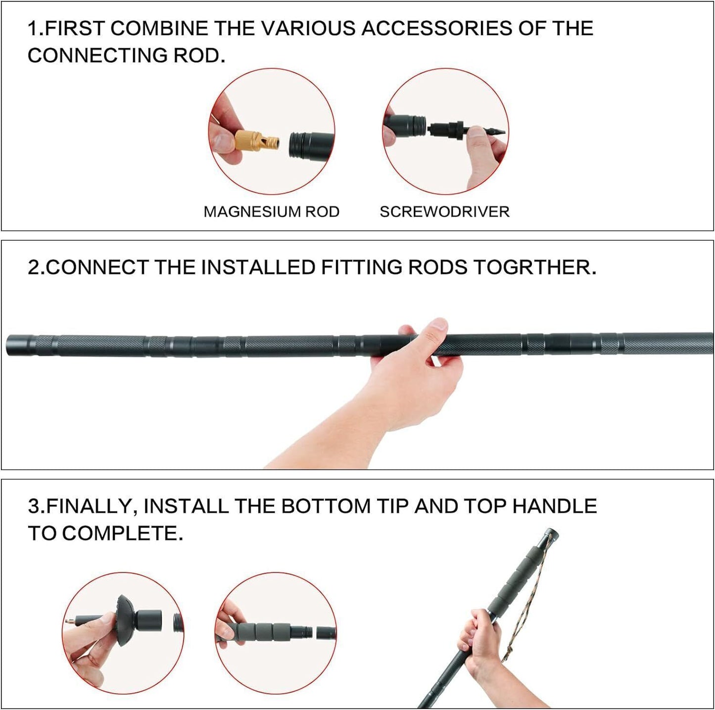 Collapsible Lightweight Trekking Poles - Tactical Hiking and Walking Sticks (AU)