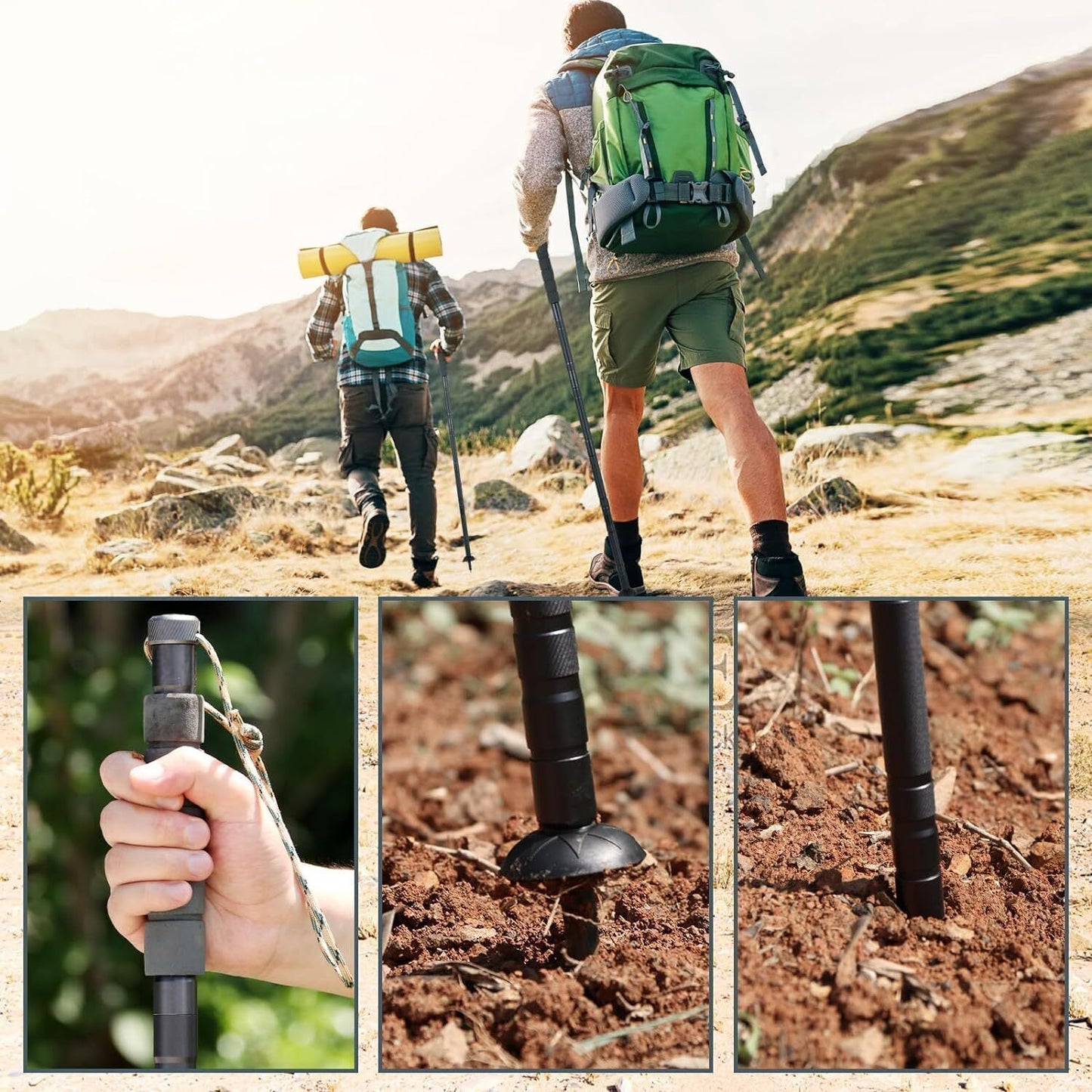 Collapsible Lightweight Trekking Poles - Tactical Hiking and Walking Sticks (AU)