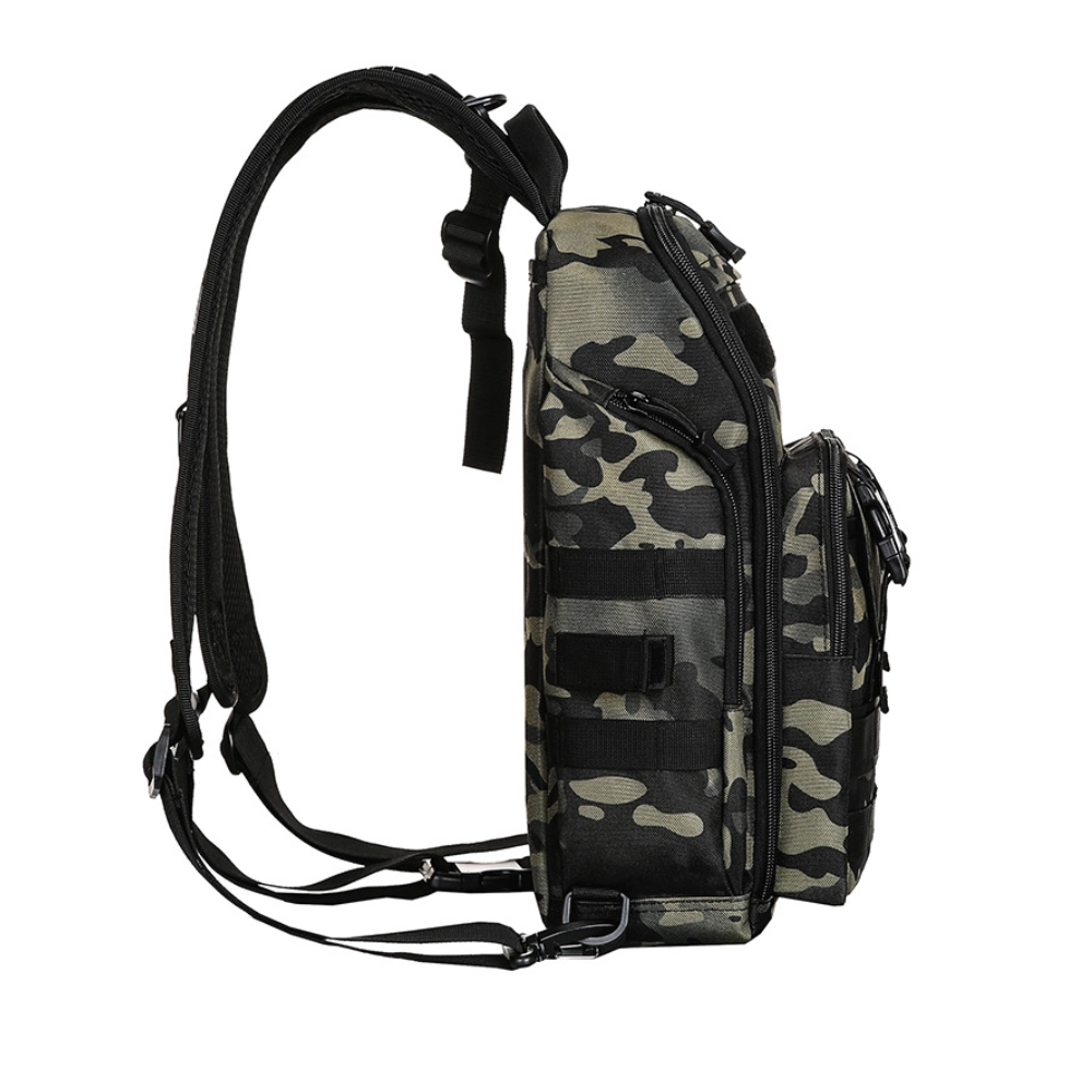 Tackle Backpack with Fishing Rod Holders - Large Storage, Water-Resistant Outdoor Shoulder Bag