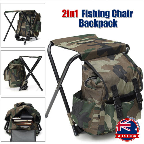 2-in-1 Folding Fishing Chair and Backpack - Wear-Resistant Chair Stool