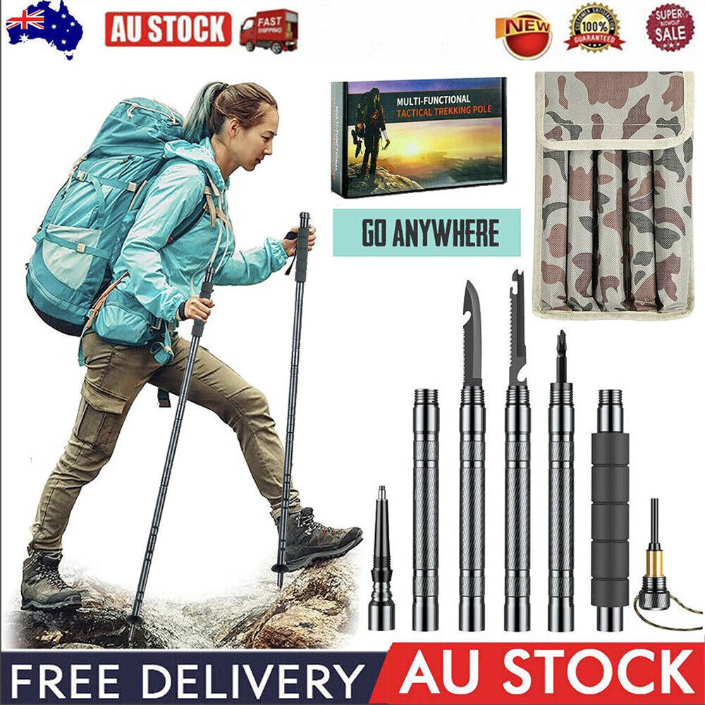 Collapsible Lightweight Trekking Poles - Tactical Hiking and Walking Sticks (AU)