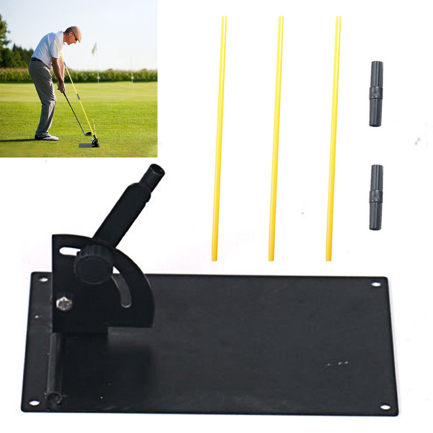 Golf Swing Practice Plate - Alignment Stick Holder Training Aid Set (AU)