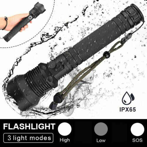 Super Bright 999000LM XHP90 LED Flashlight - Rechargeable Headlamp with 266XX Battery