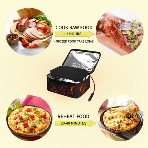 12V Portable Electric Lunch Bag - Heating Box and Food Warmer for Car