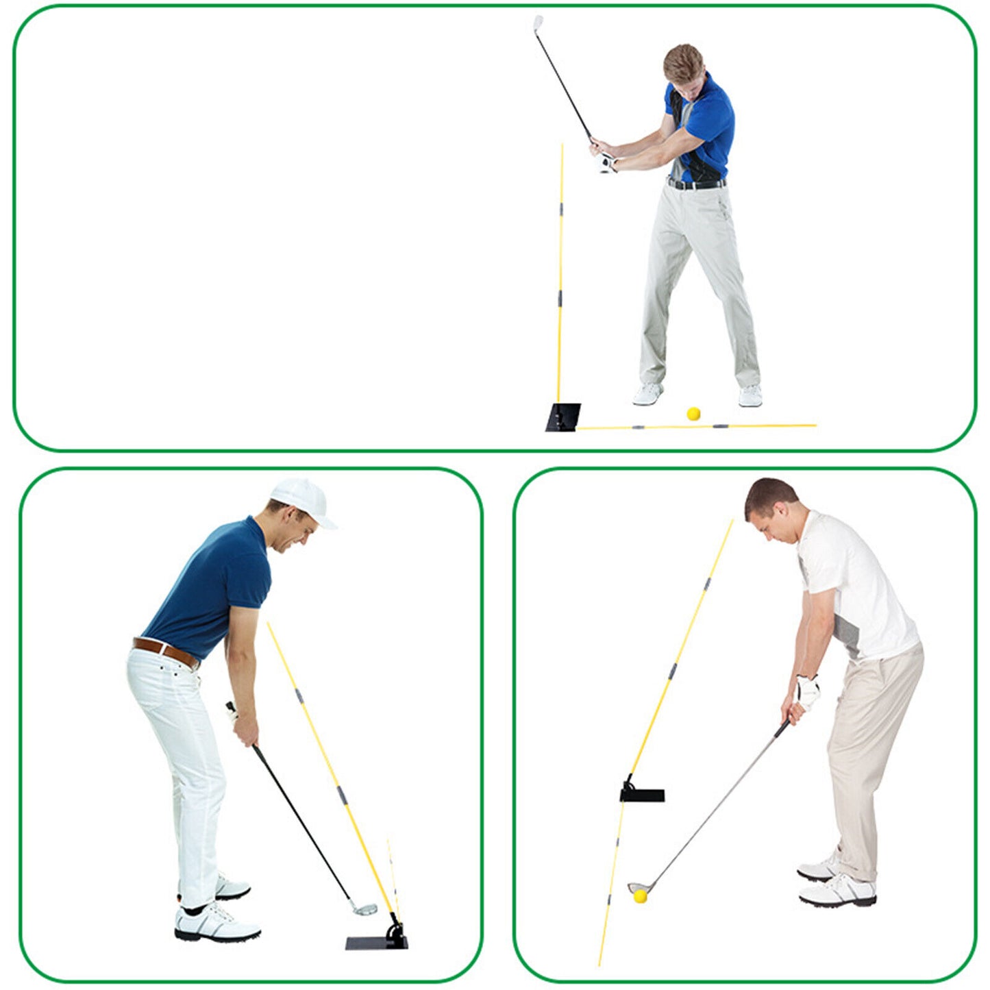 Golf Swing Practice Plate - Alignment Stick Holder Training Aid Set (AU)