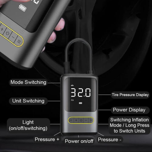 Digital Mini Cordless Tire Inflator - Air Pump for Car, Bicycle, and Balls