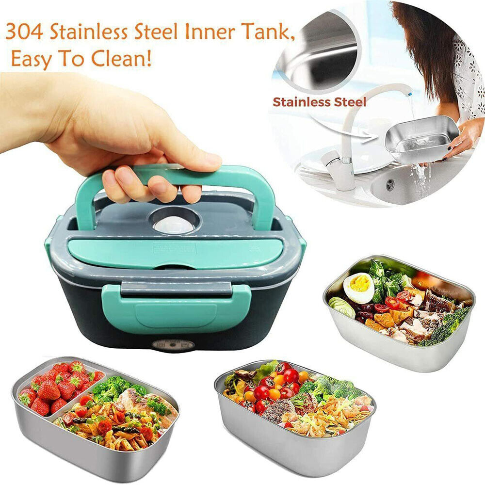 Electric Lunch Box - 12V/220V Portable Food Warmer and Heater for Car and Home