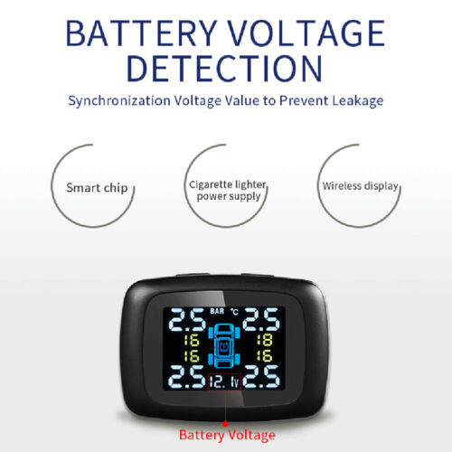 Wireless Car Tire Pressure Monitoring System (TPMS) with 4 Sensors