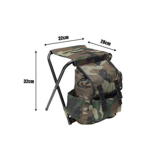 2-in-1 Folding Fishing Chair and Backpack - Wear-Resistant Chair Stool