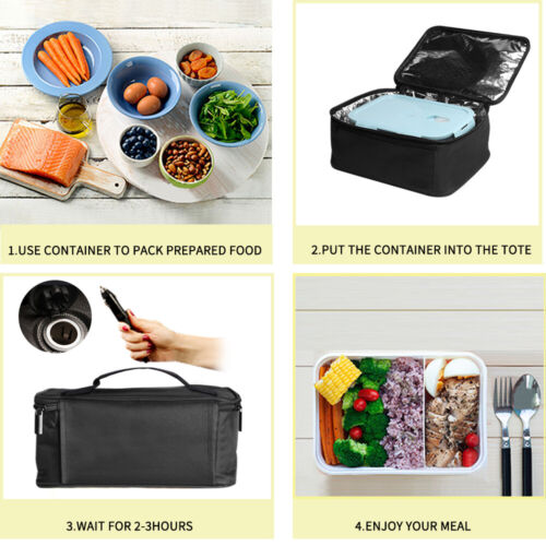 12V Portable Electric Lunch Bag - Heating Box and Food Warmer for Car