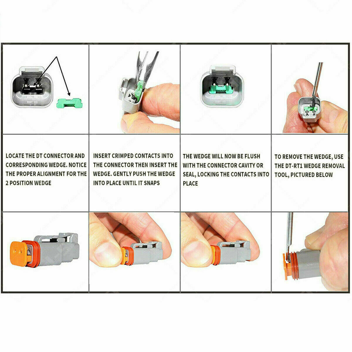 1500PC Deutsch DT Connector Plug Kit with Genuine Deutsch Crimp Tool for Auto and Marine