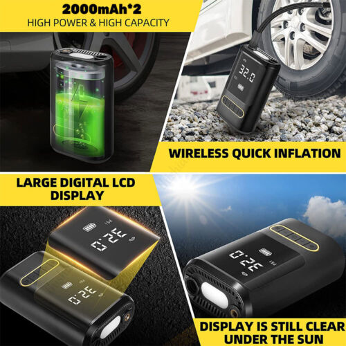 Digital Mini Cordless Tire Inflator - Air Pump for Car, Bicycle, and Balls