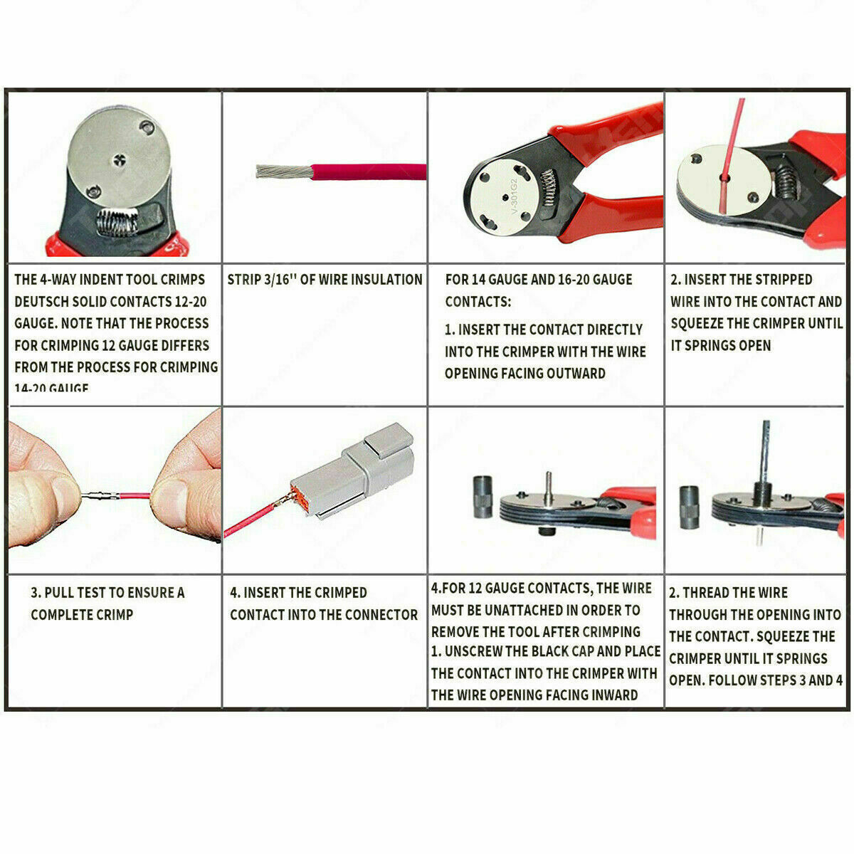 1500PC Deutsch DT Connector Plug Kit with Genuine Deutsch Crimp Tool for Auto and Marine