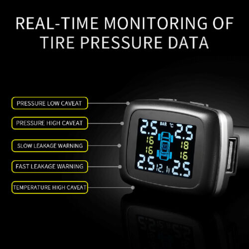 Wireless Car Tire Pressure Monitoring System (TPMS) with 4 Sensors